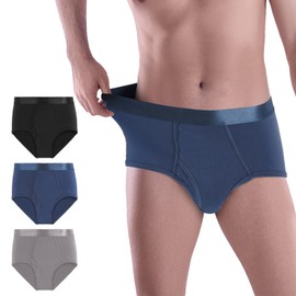 YLHONE Men’s Incontinence Underwear, Men's Leakproof Protection Reusable Boxer Briefs, Bladder Leak Fast Absorbency Incontinence Briefs 3 Packs(3Color, M)