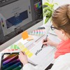 Small Glass Desktop Whiteboard Dry-Erase-Board - Computer Keyboard Stand White