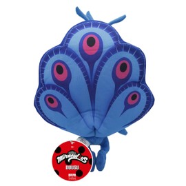 Miraculous Ladybug Kwami Mon Ami Plush Toy - Duusu The Peacock, Super Soft Stuffed Animal - 9-inch Collectible Plush Figure, Ladybug & Cat Noir, Gift Stocking Stuffer for Kids & Collectors