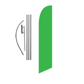 Solid Light Green Advertising Feather Banner Swooper Flag Sign with Flag Pole Kit and Ground Stake, Lime