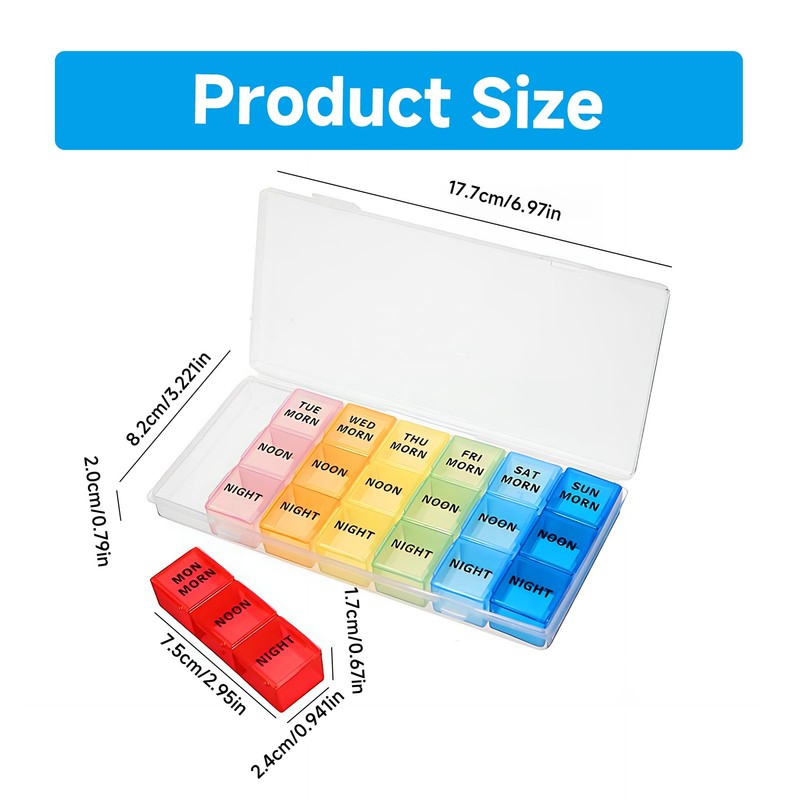 OIHCAZ Weekly Pillbox 7 Day, 3 Times a Day Pill