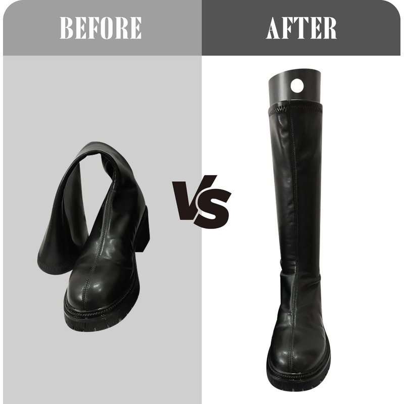 VEGCOO 6 Pcs Reusable Boot Trees, Black Plastic 16in Boot