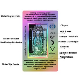 Smoostart French Pink Tarot Cards with Meanings, Tarot Cards Deck with Guidebook for Beginners, Keywords, Element, Planet, Zodiac, Chakra, Yes or No, Musical Pitch, Numerology, Hebrew Alphabet