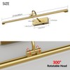 Aipsun 23.6" Brass Picture Lights for Wall Rechargeable,12000mAh Battery Operated