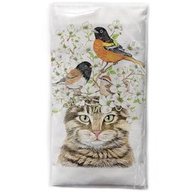 Mary Lake-Thompson BT1015 Cat Dogwood Cotton Flour Sack Kitchen Towel