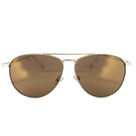 97-25 RAKOSTA Oversized Flat Aviator Metal Sunglasses UV Mirrored Lens Classic Retro Shades Womens Mens (GOLD, 61)