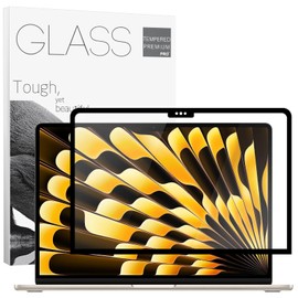 Removable Tempered Glass Screen Protector for MacBook Air 15 inch (M2 Pro / M2 Max / M1 Pro / M1 Max), [GlasTR Slim] Bubble Free 9H for Macbook Air 15.3" M2 2023 Laptop Screen Film Anti Scratch