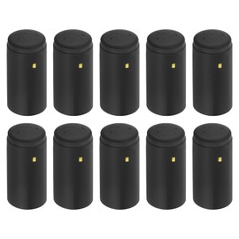 uxcell 100Pcs PVC Heat Shrink Capsules Wine Bottle Capsules Shrink Cap Wrap with Tear Tab Shrink Top Cover Grape Shape for Wine Cellars and Home Kitchen, Black 30x60mm