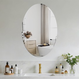Oval Bathroom Mirror, 28X40 inch Oval Frameless Mirror, Frameless Mirrors for Bathroom,Beveled Bathroom Mirror.