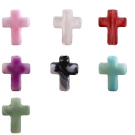 HSYTEK Pack of 42 Women's Cross Necklaces, Cross Necklaces, Cross Wall, for Prayers, Christenings, Communion (Pink, Green, White, Purple, Soy, Lake Blue, Black and White)