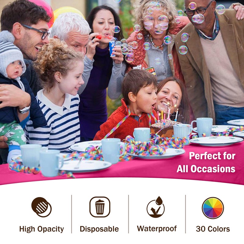 4-Pack Cerise Plastic Table Cloth - 54In. x 108In. Disposable