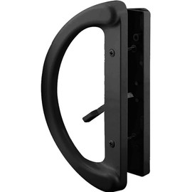 Easy Fix Hardware Mortise Style Sliding Patio Door Handle Set - Replace Old or Damaged Door Handles Quickly and Easily – Diecast, Non-Keyed, Fits 3-15/16” Hole Spacing (1 Set) (Black)