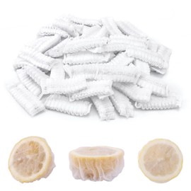 100pcs Lemon Stretch Wraps, Reusable Lemon Fresh Squeezer Bags Lemon Juice Net for Seed Free Squeezing, Lemon Mesh Covers for Lemon Halves or Wedges (White)