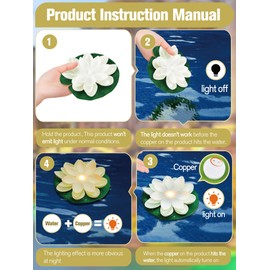 12 Luces Flotantes de Piscina Linternas de Loto Lámpara LED Realista Vela con Forma de Flor de Lirio de Agua que Funciona con Pilas Decoración Estanque, Luz Amarilla (Blanco, 5.91 Pulgadas)