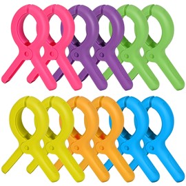 Rovedcity Beach Towel Clips Plastic Clothespins-Heavy Duty Clothes Pins for Beach Chair Pool Chair on Cruise Colorful Laundry Windproof Clamps Tablecloth Blankets Clothes Pegs 6 Colors