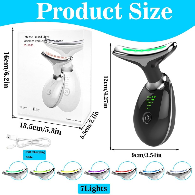 Face Massager Against Wrinkles, 7-in-1 Double Chin Remover, Massager Face