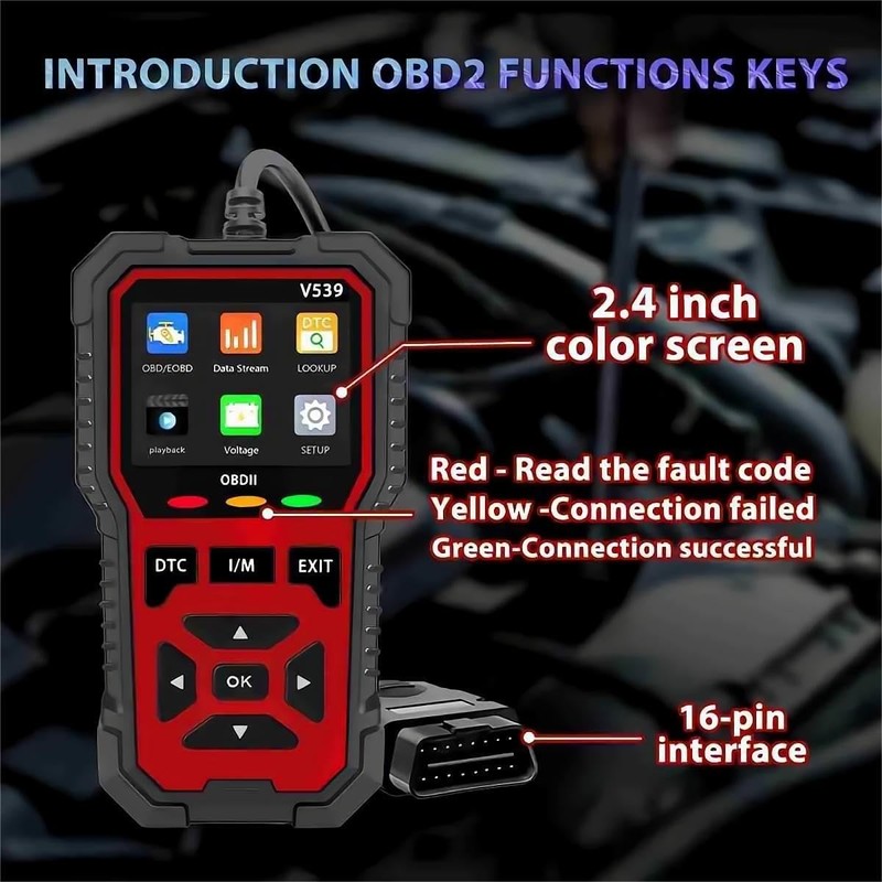 RODEDIO Upgraded Version of V519, V539 OBD2 Scanner, USB Powered