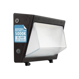 LumeGen LED Wall Pack Light - Wattage Adjustable LED Wall Light with Built-in Photosenseor - 5000K, 60W/80W/100W - Energy-Efficient Commercial Outdoor Security Lighting Solution