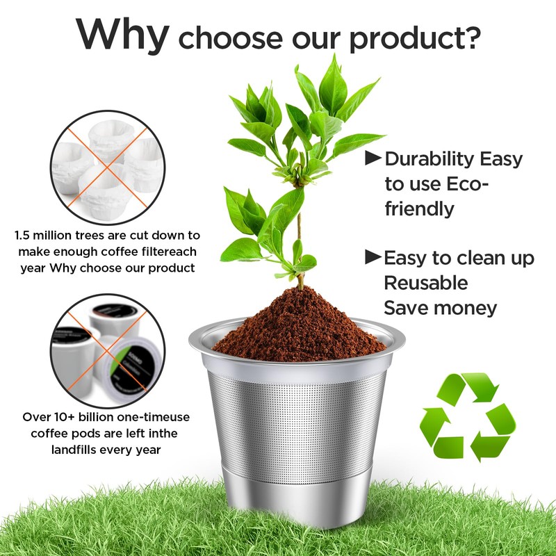 Reusable k Cup Coffee pod Filters,Universal stainless steel Refillable k