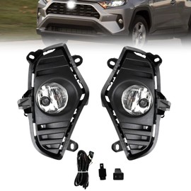 Fog Lights Compatible with 2019 2020 2021 2022 2023 Toyota RAV4 1 Pair Fog Lamps with switch,harness Kit (Clear lens)