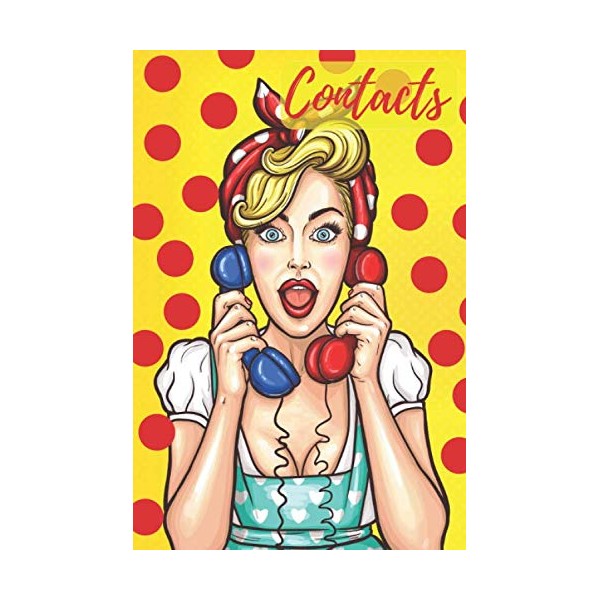 Contacts Book: Retro Style Contacts Address Book 6 x 9