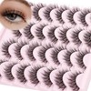 False Lashes Natural Cateye Eyelashes - 3D Fluffy 14mm Natural