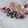 Snowman in the Night Sky Homemade Nail Tips - Short