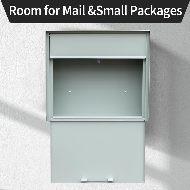Wall Mount Mailbox for House Outside, Anti-Theft Locking Mailbox, Weatherproof