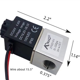 AOMAG® 1/8" NPT Female Port, DC 24V 2 Way Normally Closed Pneumatic Aluminum Electric Solenoid Air Valve