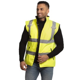 JORESTECH High Visibility Reversible Insulated Safety Vest with ANSI Compliant Reflective Tape Bodywarmer (Small)