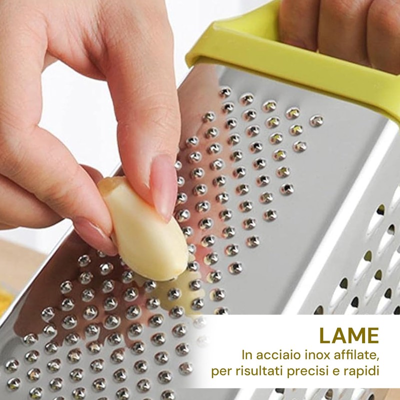 Wintem Stainless Steel 4 Sided Cheese Grater with Handy Dosing