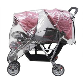 Universal Twins Baby Stroller Rain Cover, Waterproof Windproof Dustproof Side by Side Tandem Double Pushchair Rain Wind Cover Baby Carriage Pram Raincover for Baby Stroller Buggy Travel Outdoor