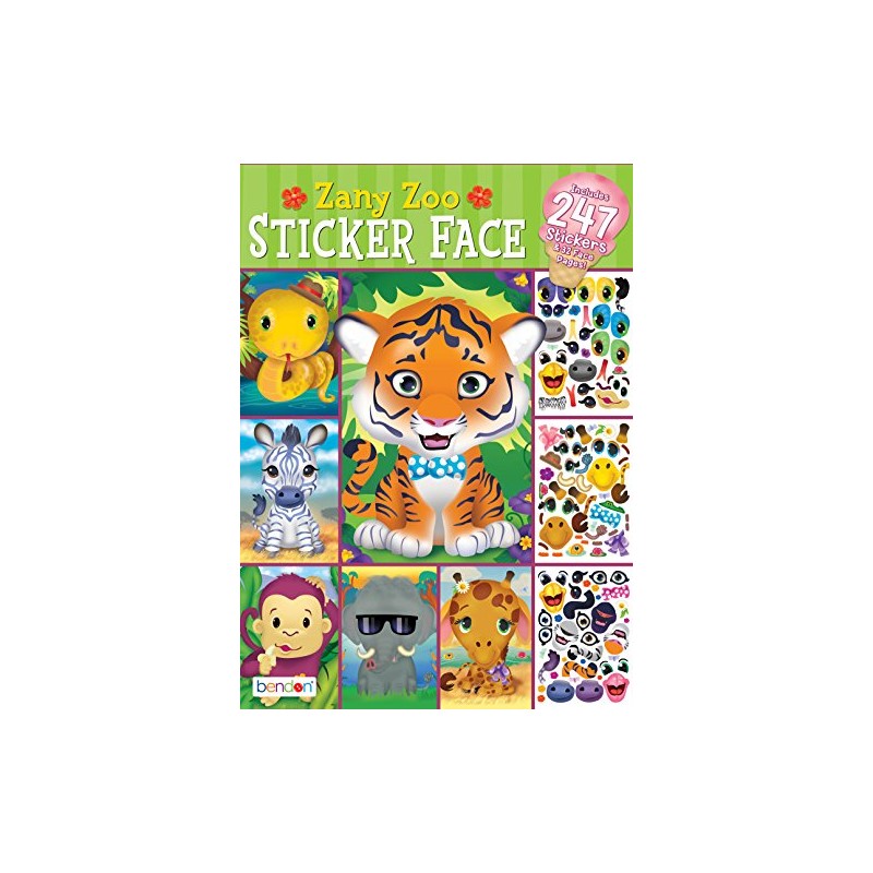Bendon Zany Zoo Create-A-Face Sticker Pad 42424