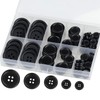 100 Pcs Black Resin Sewing Buttons, 4-Hole Craft Suit Coat