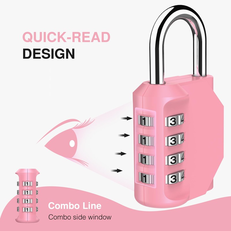 Puroma 2 Pack Combination Lock for Locker 4 Digit Outdoor
