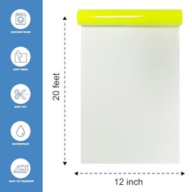 MerryMade Neon Yellow Heat Transfer Vinyl HTV Roll 12" x 20ft. | Easy to Cut, Weed & Transfer, Iron On Vinyl for Cricut, Silhouette Cameo & Other Craft Cutter Cutting Machine
