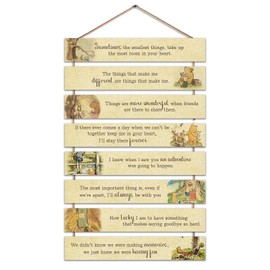 8Pcs Winnie Quotes Wooden Hanging Signs, Cute Hanging Wall Art Decor, Perfect for Birthday Party, Baby Shower Party Decoration Supplies, Home Bedroom Wall Art 11.8 * 1.9IN