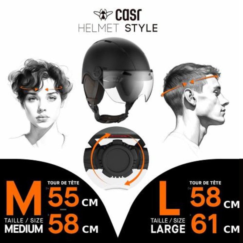 CASR M Protective Helmet, Cream, L, Shockproof, Breathable, Durable Materials