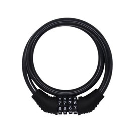 GYWHOOFT Bicycle Lock, Wire Lock, Bicycle, Key, Dial, 4 Digits, Changeable Password, Combination, Anti-Theft, Lightweight, Easy to Carry, Total Perimeter, Approx. 25.6 inches (650 mm), Diameter 0.5