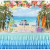 LIVUCEE 7x5ft Hawaiian Beach Photography Backdrop Summer Tropical Luau Palm