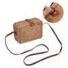 Healvian Square Rattan Crossbody Bag for Women Hand Woven Mini