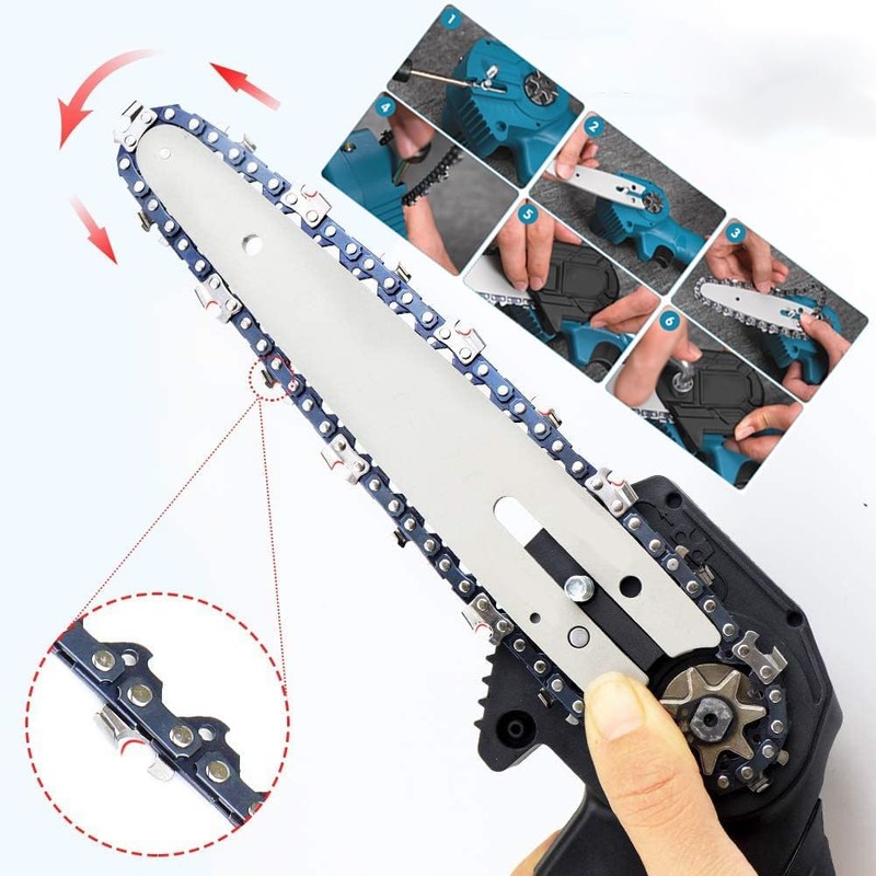 Pack of 4 Chainsaw Chains, Replacement Chains, 6 Inch Mini