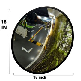 BESEA 24 inch Black Convex Mirrror Traffic Mirror, Wall Mounted Security Mirror, Safety Blind Spot Mirror for Garage Warehouse Mall Home Office Indoor with Clear View