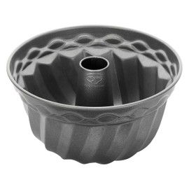 Dr. Oetker 2604 Gugelhupfform Ø 24 cm, Backform für Gugelhupf, runde Bundform aus Stahl mit keramisch verstärkter Antihaft-Beschichtung (Farbe: grau), Menge: 1 Stück