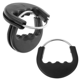 FOMIYES 3Pcs Rubber Dog Leash Handle, Comfortable Grip for Walking, Running, Hiking, Lightweight Black Pet Pulling Rope Handle for Outdoor Activities