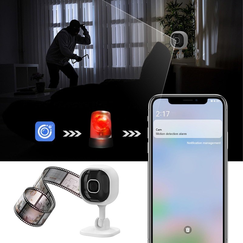 WiFi Security Camera, 1080P Night Vision Surveillance Camera with Built