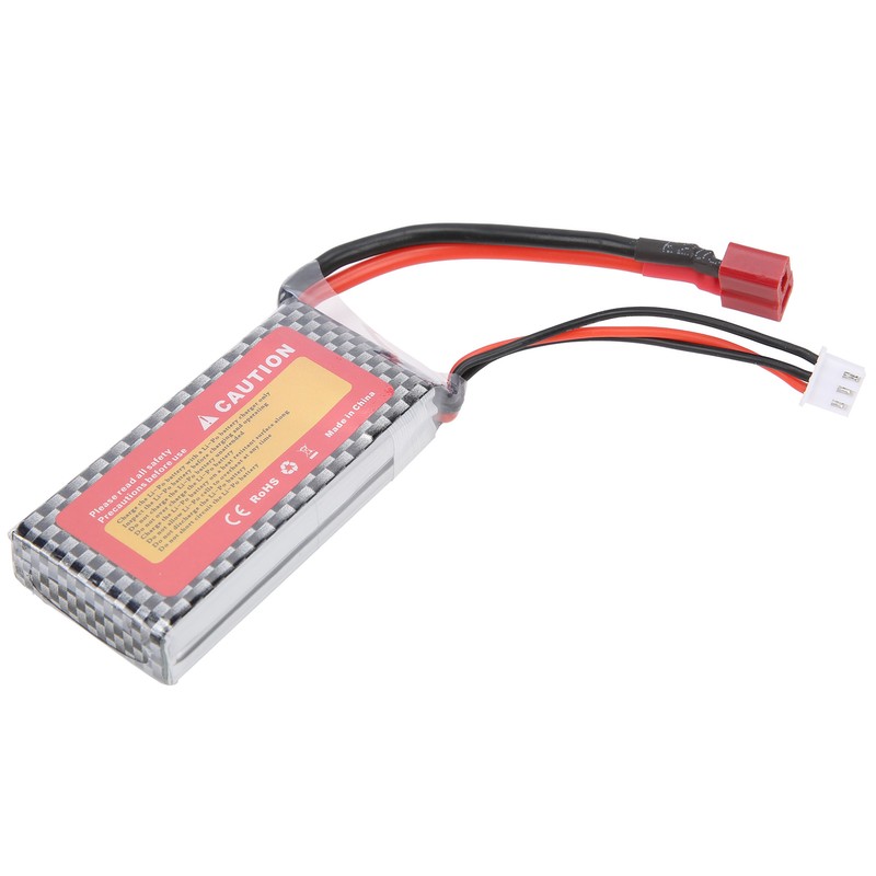 7.4V 1300mAh 30C Lipo Battery with T Plug Rechargeable Lithium