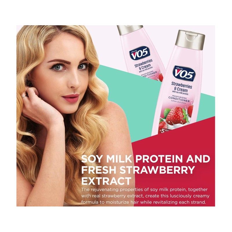 Moisture Milks Conditioner Cream, 12.5 oz, Strawberries by Vo5 (Pack