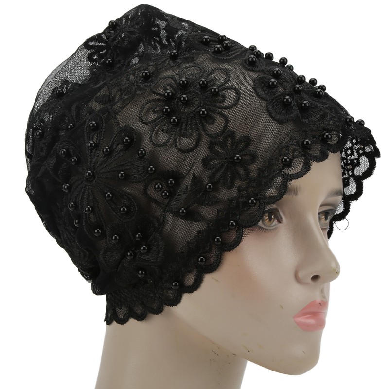 Turban Fashionable Beautiful Unique Retractable Muslim Embroidered Beading Female Hat