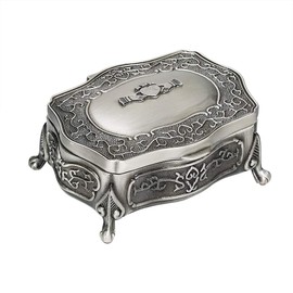 Pewter Claddagh Heart Jewelry Keepsake Box Irish Gift for Women Jewelry Storage Case Box 3" L x 2.5" W x 2" H